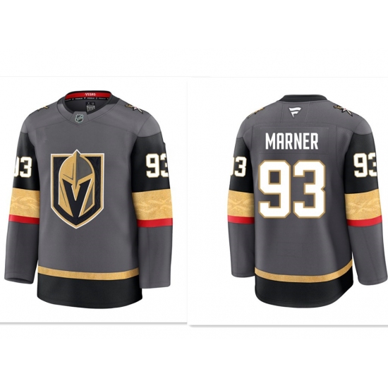 Men's Vegas Golden Knights #93 Mitchell Marner Gray 2024-25 Alternate Stitched Hockey Jersey - Ujersey