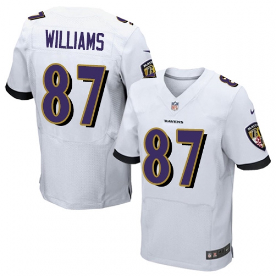Men's Nike Baltimore Ravens #87 Maxx Williams Elite White NFL Jersey - Ujersey