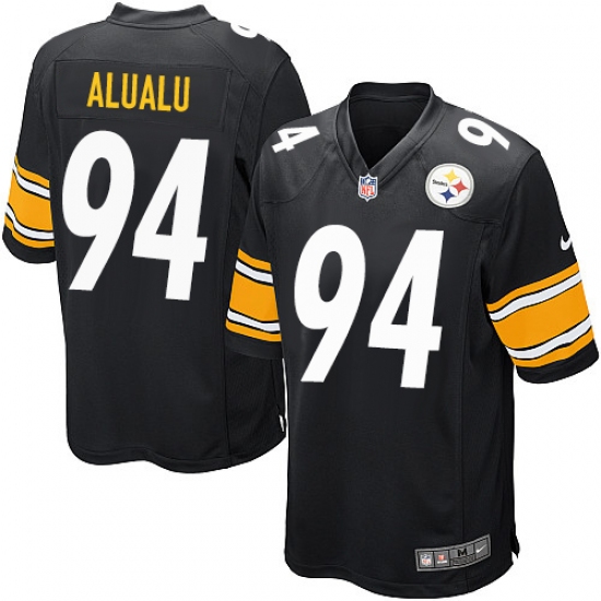 Men's Nike Pittsburgh Steelers #94 Tyson Alualu Game Black Team Color NFL Jersey - Ujersey
