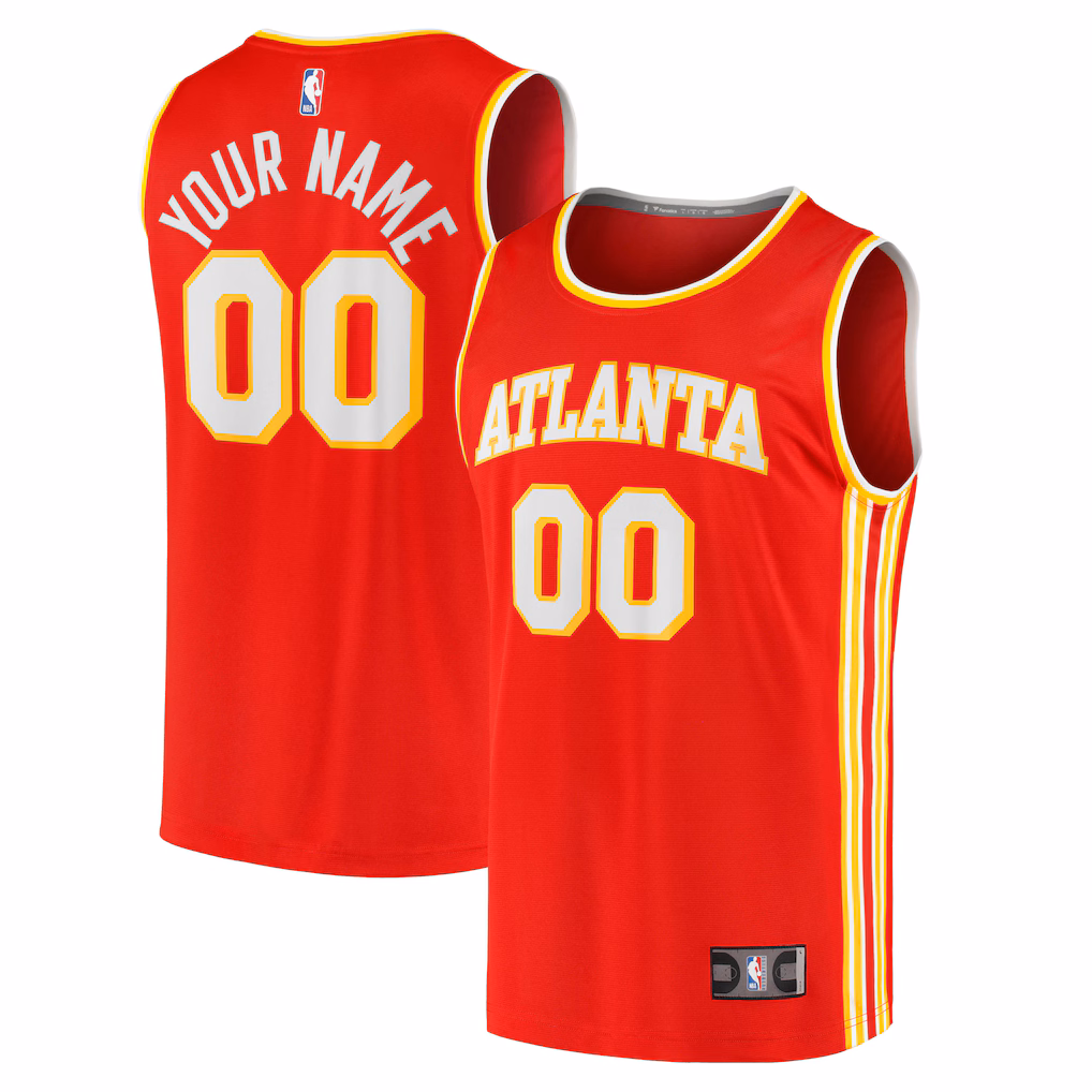 Men's Atlanta Hawks Fanatics Red Fast Break Replica Custom Jersey - Icon Edition
