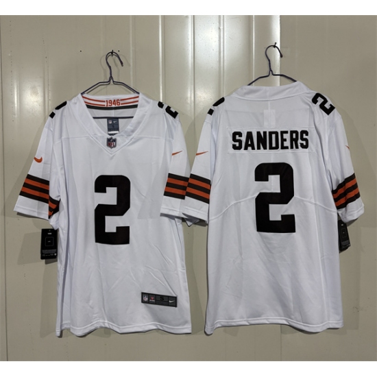 Men's Cleveland Browns #2 Shedeur Sanders White 2026 Vapor Limited Football Stitched Jersey