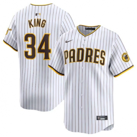 Men's San Diego Padres #34 Michael King White 2024 Home Limited Baseball Stitched Jersey - Ujersey
