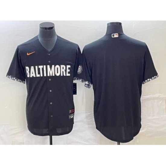 Men's Baltimore Orioles Blank Black 2023 City Connect Cool Base Stitched Jersey - Ujersey