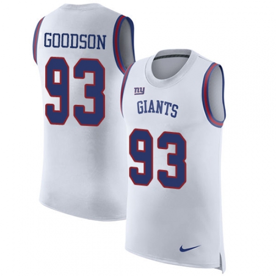 Men's Nike New York Giants #93 B.J. Goodson White Rush Player Name & Number Tank Top NFL Jersey - Ujersey