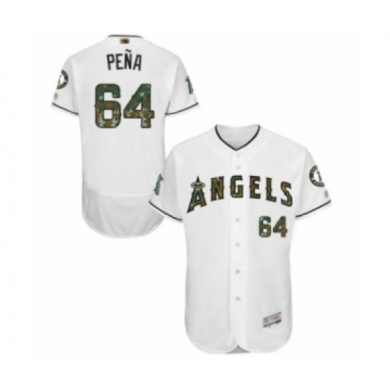 Men's Los Angeles Angels of Anaheim #64 Felix Pena Authentic White 2016 Memorial Day Fashion Flex Base Baseball Player Jersey - Ujersey