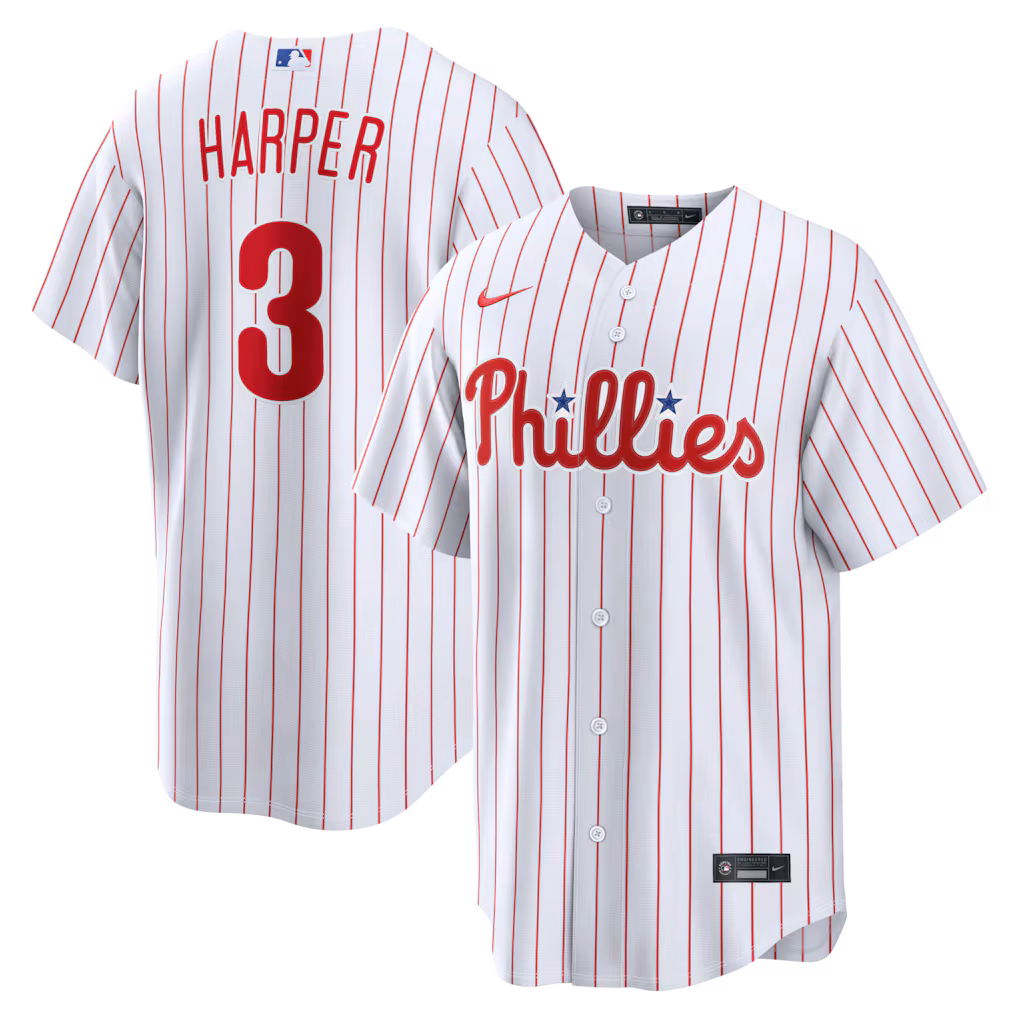 Men's Philadelphia Phillies Bryce Harper Nike White Home Replica Jersey - ujerseystore