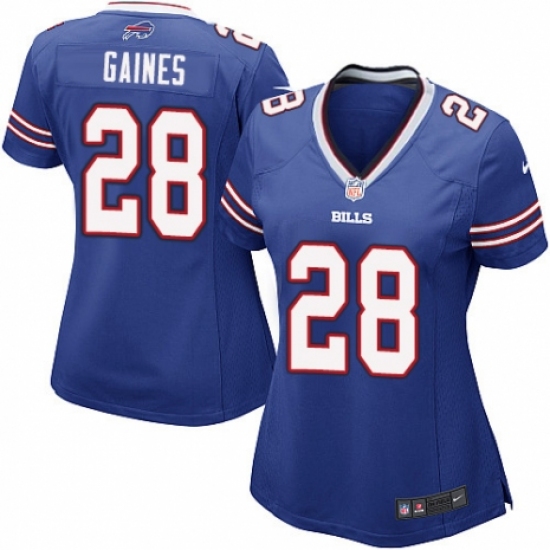Women's Nike Buffalo Bills #28 Phillip Gaines Game Royal Blue Team Color NFL Jersey - Ujersey