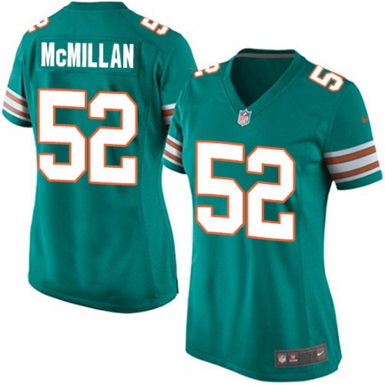 Women's Nike Miami Dolphins #52 Raekwon McMillan Game Aqua Green Alternate NFL Jersey - Ujersey