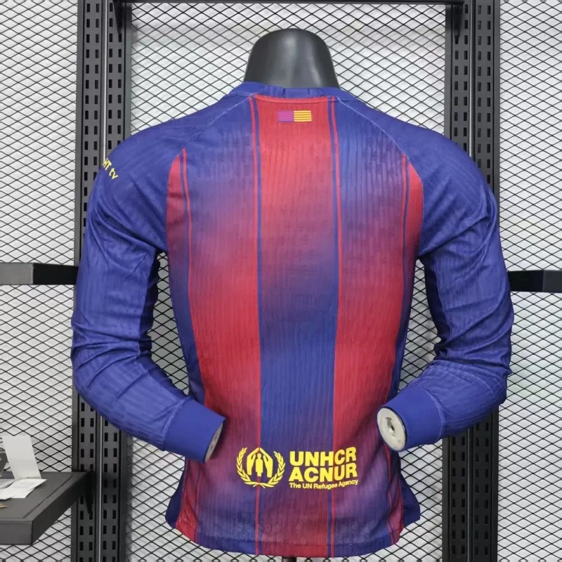 Soccer Jersey Barcelona Home Long Sleeve Shirt 2025/26 - Ujersey NHL