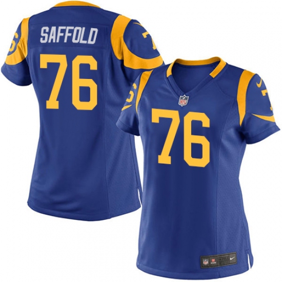 Women's Nike Los Angeles Rams #76 Rodger Saffold Game Royal Blue Alternate NFL Jersey - Ujersey
