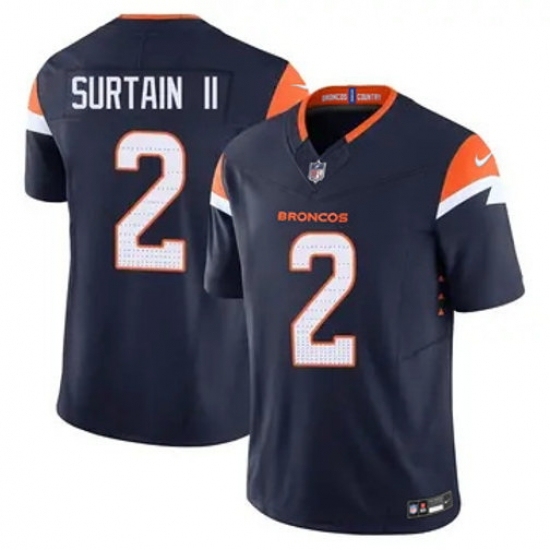 Youth Nike Denver Broncos #2 Patrick Surtain II Stitched Blue Limited Jersey - Ujersey
