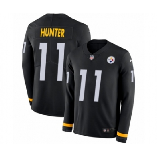 Youth Nike Pittsburgh Steelers #11 Justin Hunter Limited Black Therma Long Sleeve NFL Jersey - Ujersey