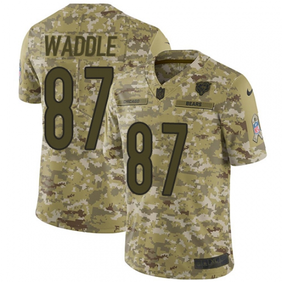 Youth Nike Chicago Bears #87 Tom Waddle Limited Camo 2018 Salute to Service NFL Jersey - Ujersey