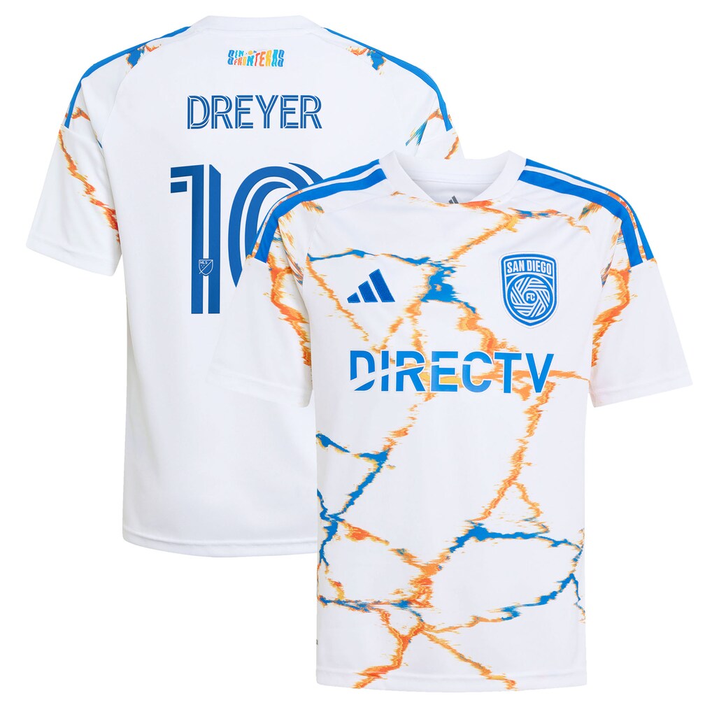 Youth San Diego FC Anders Dreyer adidas White 2026 Unprecedented Unity Kit Replica Jersey - Ujersey