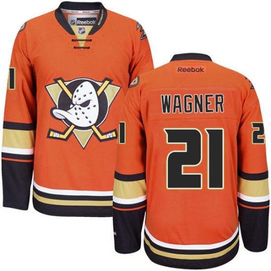 Youth Reebok Anaheim Ducks #21 Chris Wagner Premier Orange Third NHL Jersey - Ujersey