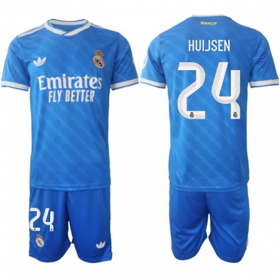 Men Real Madrid 2026 Soccer Jerseys Blue #24 HUIJSEN