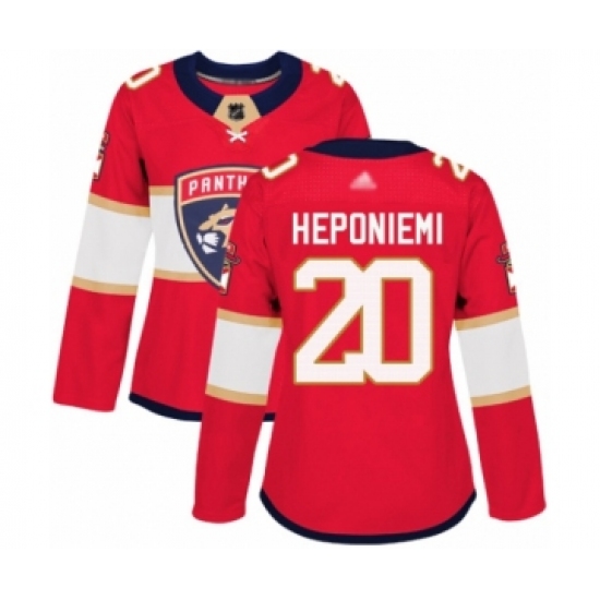 Women's Florida Panthers #20 Aleksi Heponiemi Authentic Red Home Hockey Jersey - Ujersey