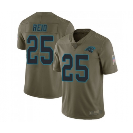 Men's Carolina Panthers #25 Eric Reid Limited Olive 2017 Salute to Service Football Jersey - Ujersey