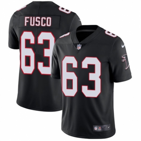 Men's Nike Atlanta Falcons #63 Brandon Fusco Black Alternate Vapor Untouchable Limited Player NFL Jersey - Ujersey
