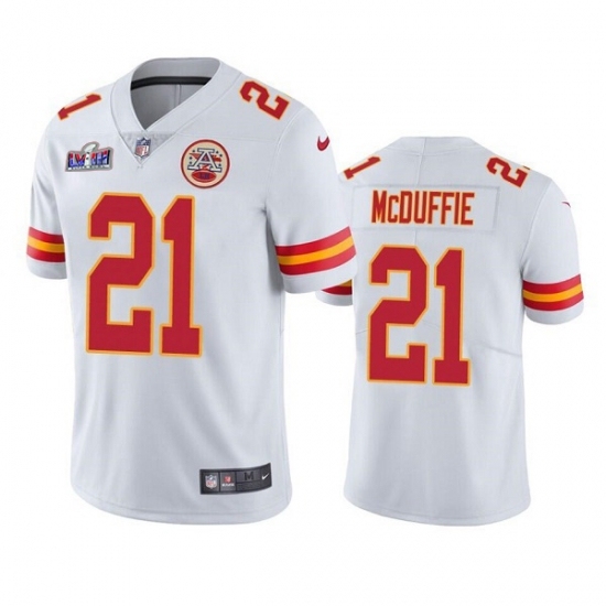 Men's Kansas City Chiefs #21 Trent McDuffie White Vapor Untouchable Limited Stitched Football 2024 Super Bowl LVIII Jersey - Ujersey