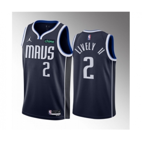 Men's Dallas Mavericks #2 Dereck Lively II Navy 2023 Draft Statement Edition Stitched Basketball Jersey - Ujersey