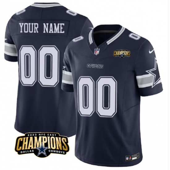 Men's Dallas Cowboys Active Player Custom Navy 2023 F.U.S.E. NFC East Champions Patch Football Stitched Jersey - Ujersey