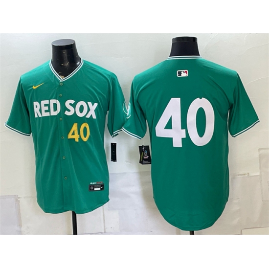 Men's Boston Red Sox #40 Willson Contreras Green 2025 City Connect Limited Stitched Baseball Jersey
