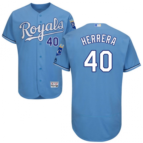 Men's Majestic Kansas City Royals #40 Kelvin Herrera Light Blue Alternate Flex Base Authentic Collection MLB Jersey - Ujersey