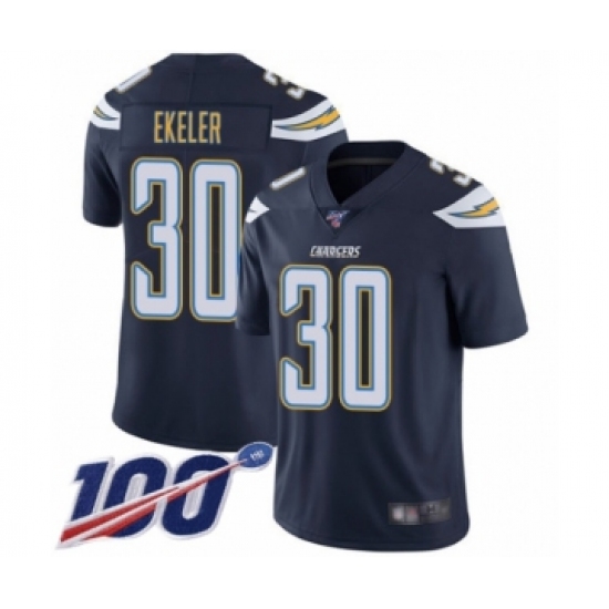 Men's Los Angeles Chargers #30 Austin Ekeler Navy Blue Team Color Vapor Untouchable Limited Player 100th Season Football Jersey - Ujersey