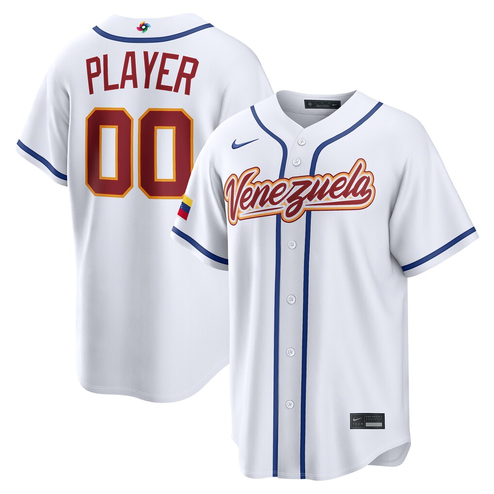 Men's Venezuela Baseball Nike White 2026 World Baseball Classic Home Pick-A-Player Jersey - U-jersey