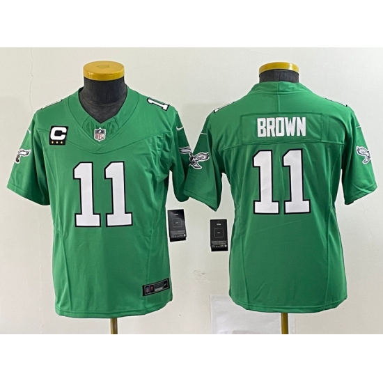Youth Nike Philadelphia Eagles #11 A.J. Brown Green 2023 F.U.S.E. Vapor Untouchable C Stitched Football Jersey - Ujersey