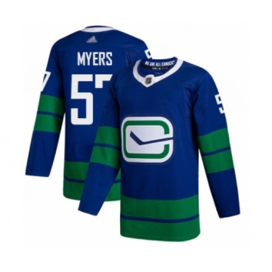 Men's Vancouver Canucks #57 Tyler Myers Authentic Royal Blue Alternate Hockey Jersey