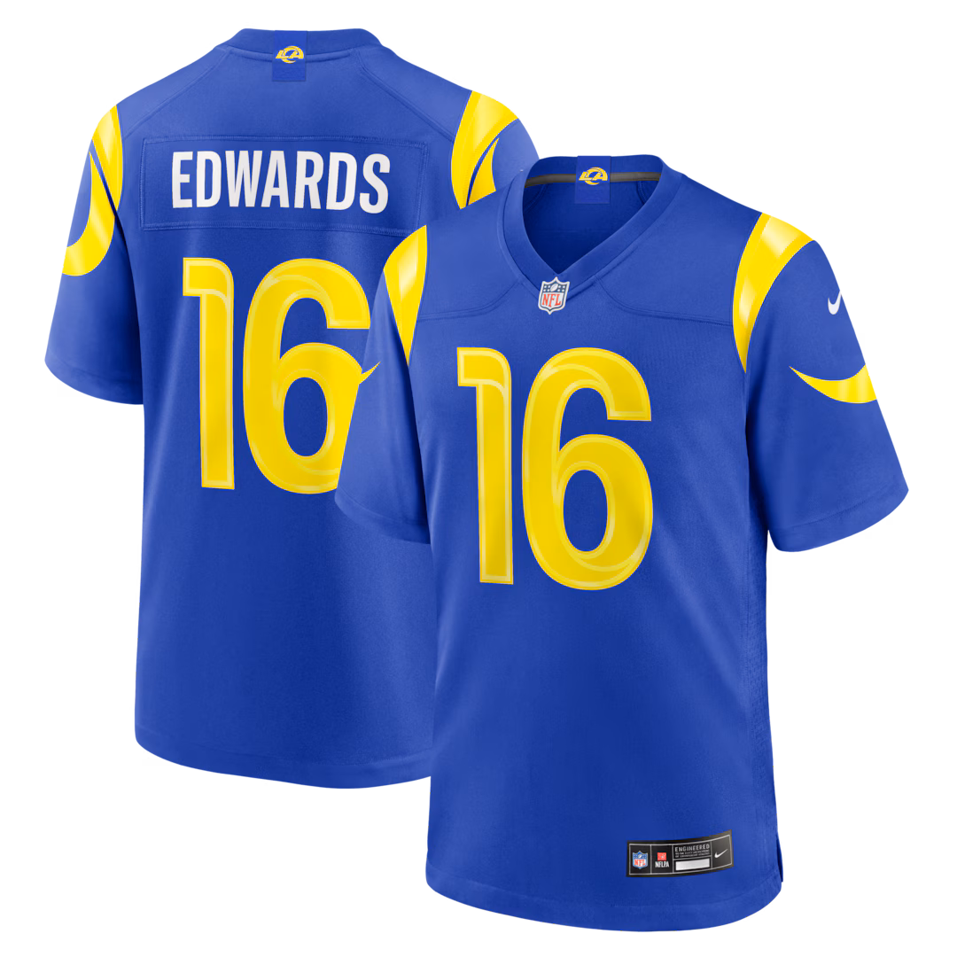 Men's Los Angeles Rams Tru Edwards Nike Royal Team Game Jersey - SUjersey01