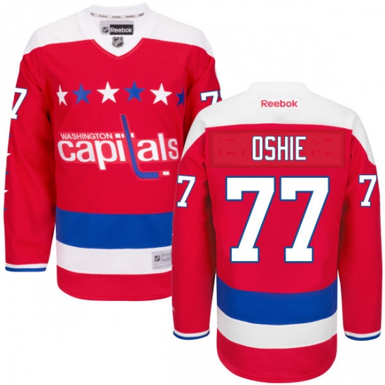 Men's Reebok Washington Capitals #77 T.J. Oshie Authentic Red Third NHL Jersey - Ujersey