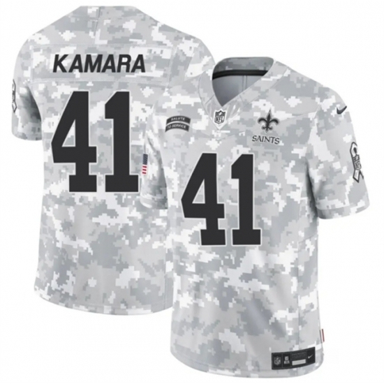 Youth New Orleans Saints #41 Alvin Kamara 2024 F U S E Arctic Camo Salute To Service Limited Stitched Football Jersey