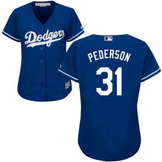 Women's Majestic Los Angeles Dodgers #31 Joc Pederson Authentic Royal Blue Alternate Cool Base MLB Jersey - Ujersey