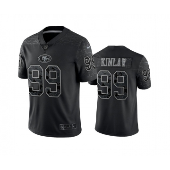 Men's San Francisco 49ers #99 Javon Kinlaw Black Reflective Limited Stitched Football Jersey - Ujersey