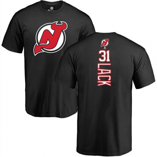 NHL Adidas New Jersey Devils #31 Eddie Lack Black Backer T-Shirt - Ujersey