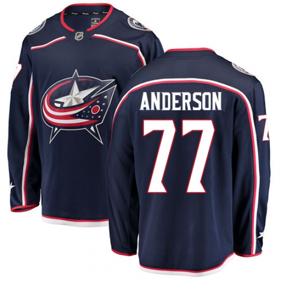 Youth Columbus Blue Jackets #77 Josh Anderson Fanatics Branded Navy Blue Home Breakaway NHL Jersey - Ujersey