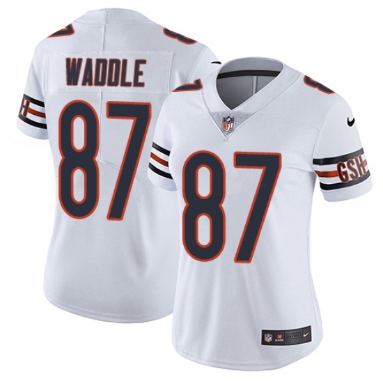 Women's Nike Chicago Bears #87 Tom Waddle White Vapor Untouchable Limited Player NFL Jersey - Ujersey