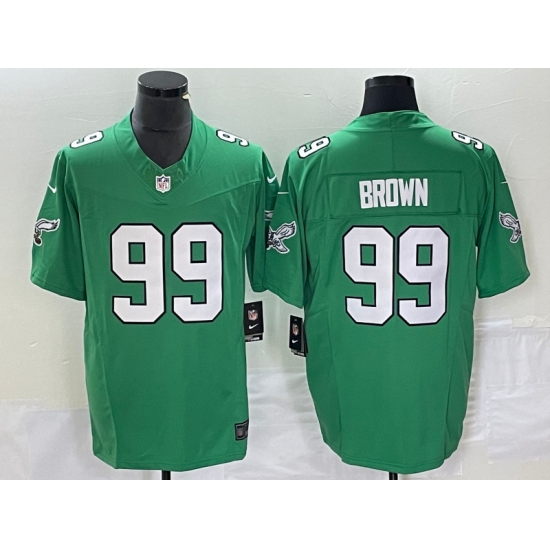 Men's Nike Philadelphia Eagles #99 Jerome Brown Green 2023 F.U.S.E. Vapor Limited Throwback Stitched Football Jersey - Ujersey