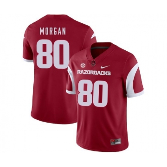 Arkansas Razorbacks 80 Drew Morgan Red College Football Jersey - Ujersey