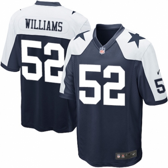 Men's Nike Dallas Cowboys #52 Connor Williams Game Navy Blue Throwback Alternate NFL Jersey - Ujersey