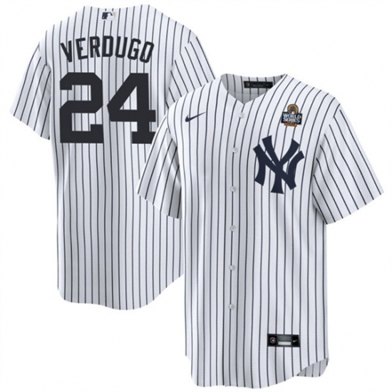 Men's New York Yankees #24 Alex Verdugo White 2024 World Series Cool Base Stitched Baseball Jersey - Ujersey