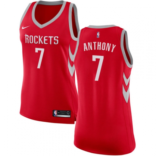 Women's Nike Houston Rockets #7 Carmelo Anthony Swingman Red NBA Jersey - Icon Edition - Ujersey