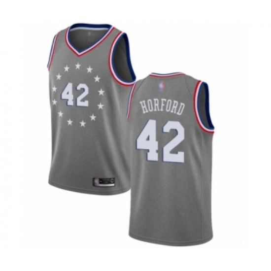 Men's Philadelphia 76ers #42 Al Horford Swingman Gray Basketball Jersey - City Edition - Ujersey