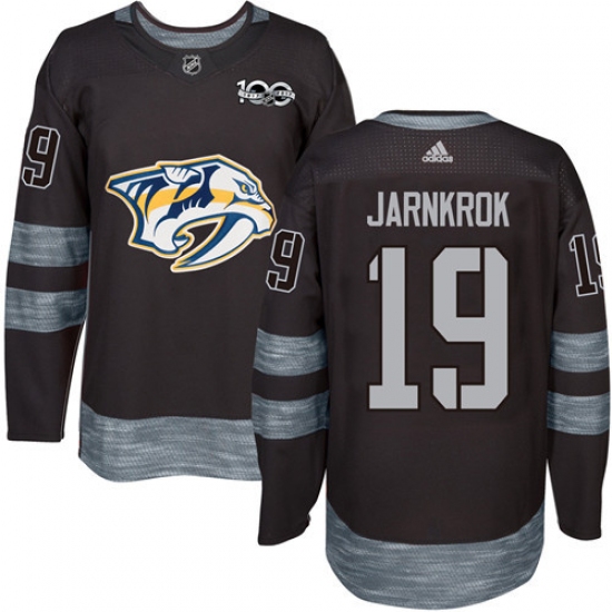 Men's Adidas Nashville Predators #19 Calle Jarnkrok Authentic Black 1917-2017 100th Anniversary NHL Jersey