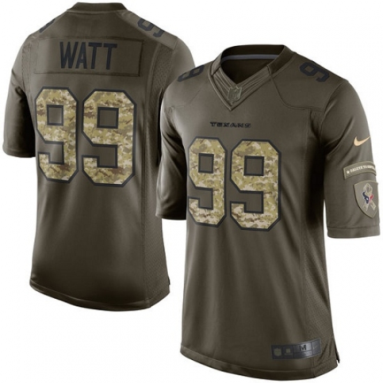Youth Nike Houston Texans #99 J.J. Watt Elite Green Salute to Service NFL Jersey - Ujersey