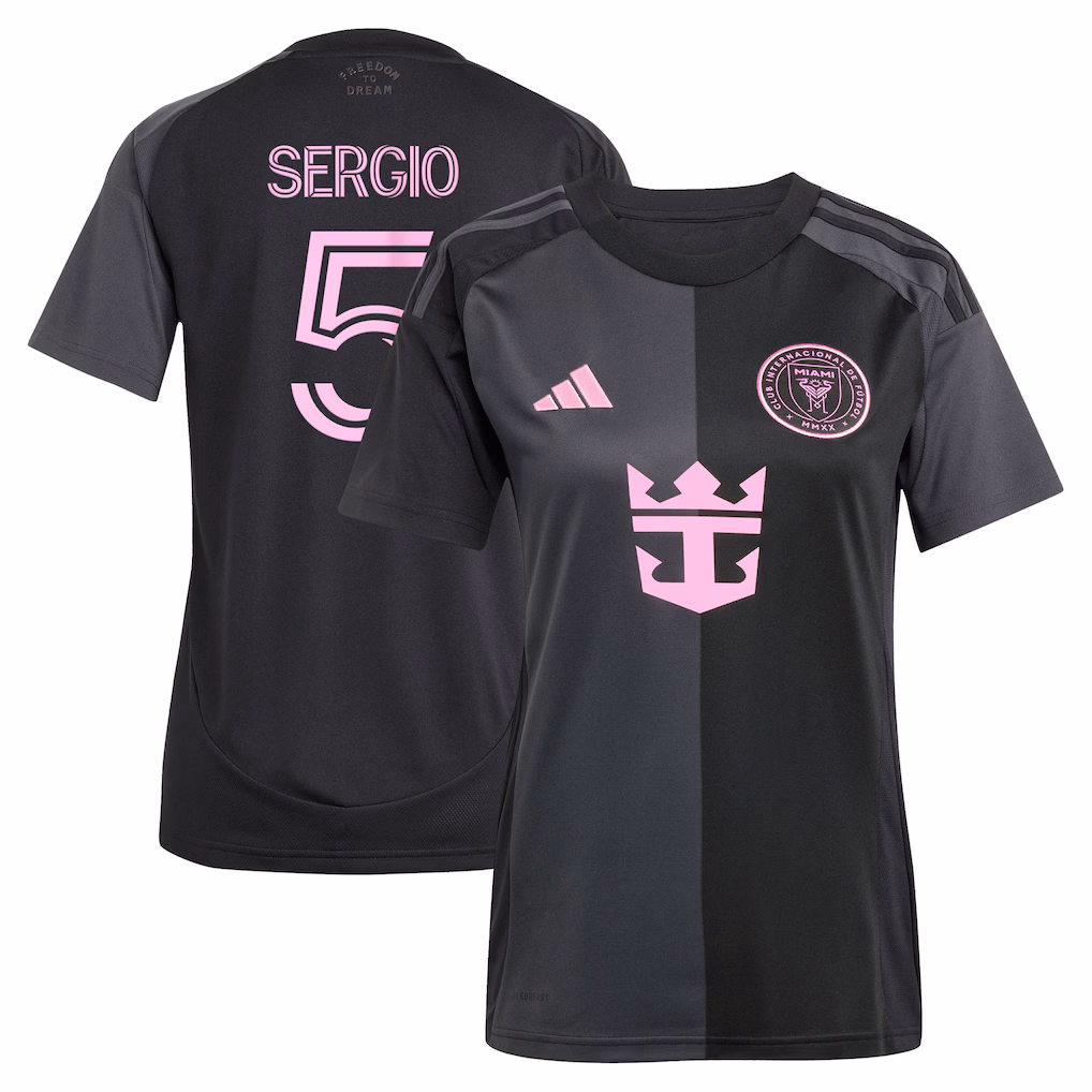 Women's Inter Miami CF Sergio Busquets adidas Black 2025 The Fortitude Kit Replica Player Jersey - Ujersey NHL