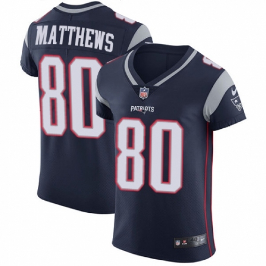 Men's Nike New England Patriots #80 Jordan Matthews Navy Blue Team Color Vapor Untouchable Elite Player NFL Jersey - Ujersey